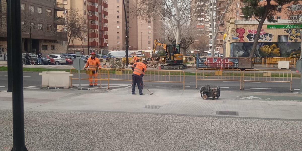 obras paso de cebra San Juan de la Peña