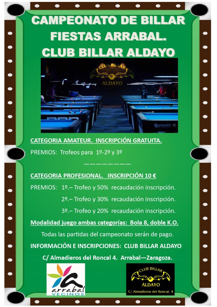 Cartel Campeonato de billar